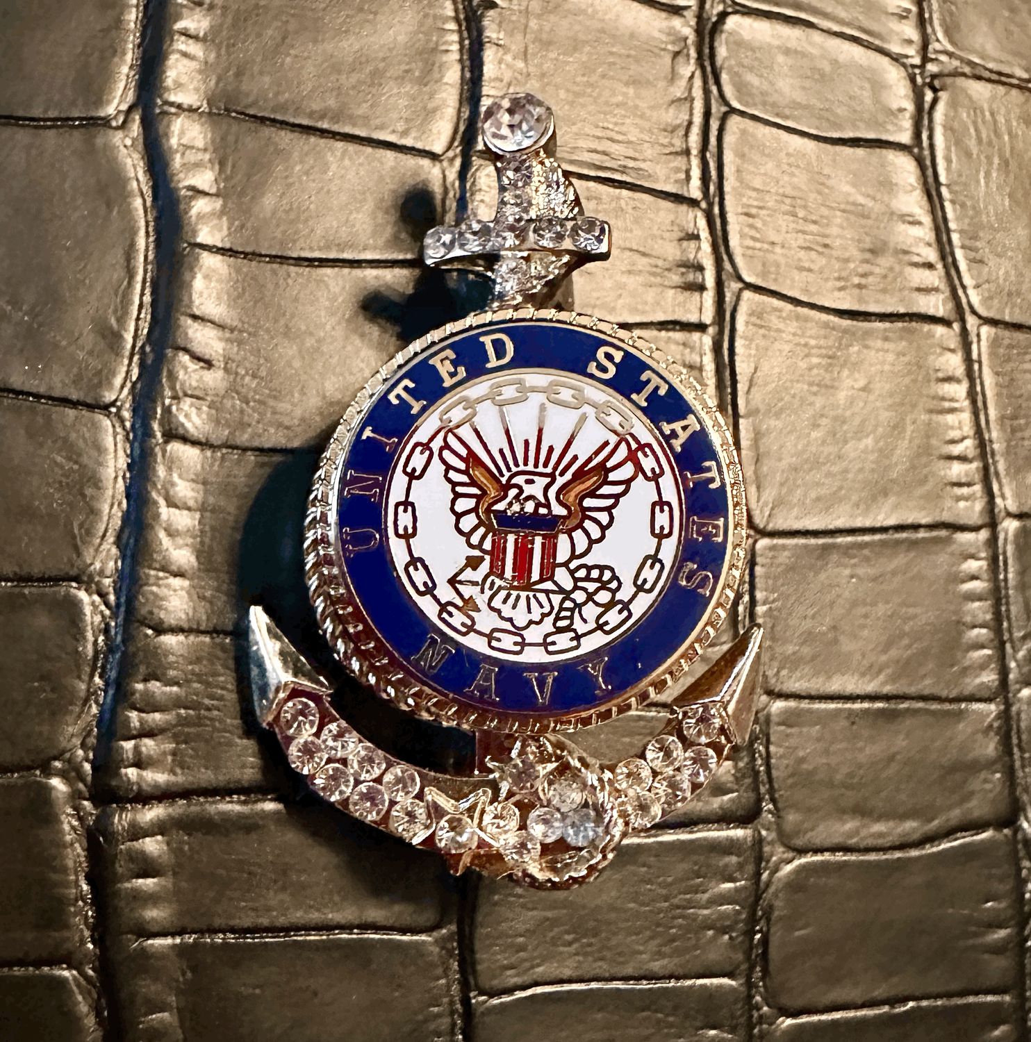 US Navy Bling Pin Brooch