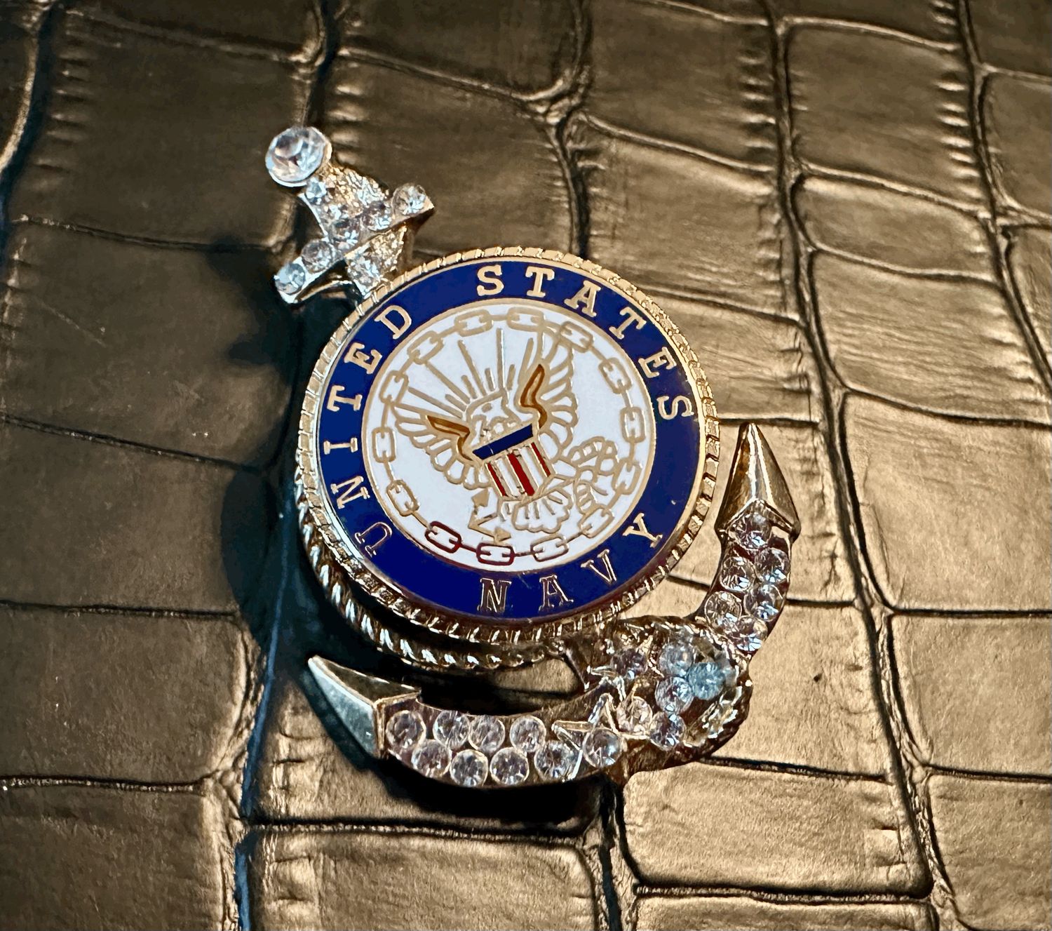 US Navy Bling Pin Brooch