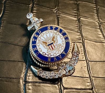 US Navy Bling Pin Brooch