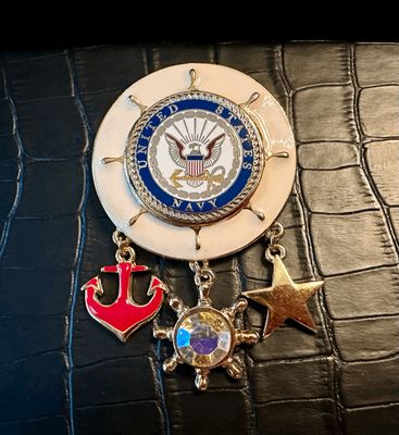 US Navy Bling Pin Brooch