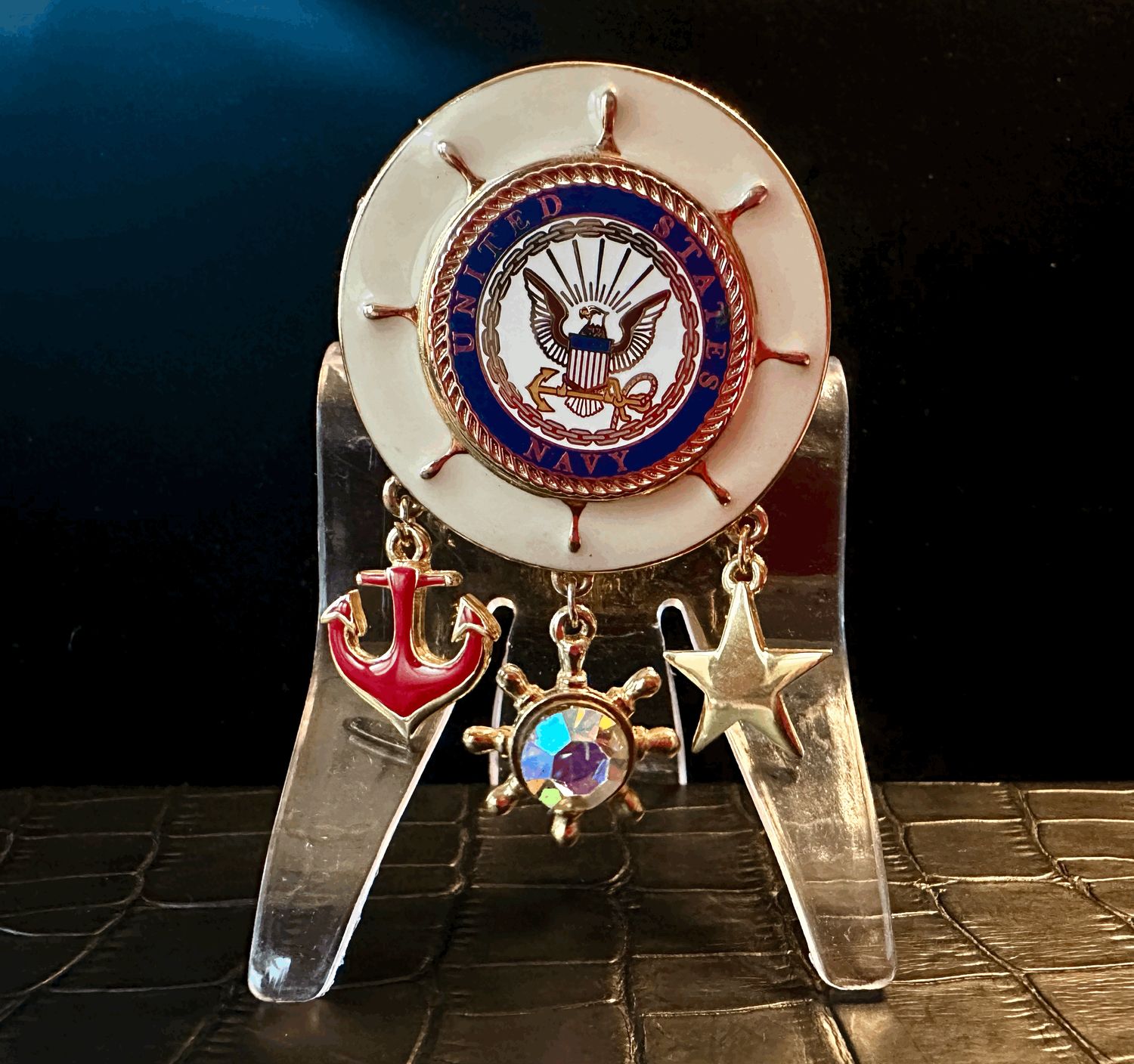 US Navy Bling Pin Brooch