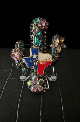 Texas Cactus Bling Pin Brooch