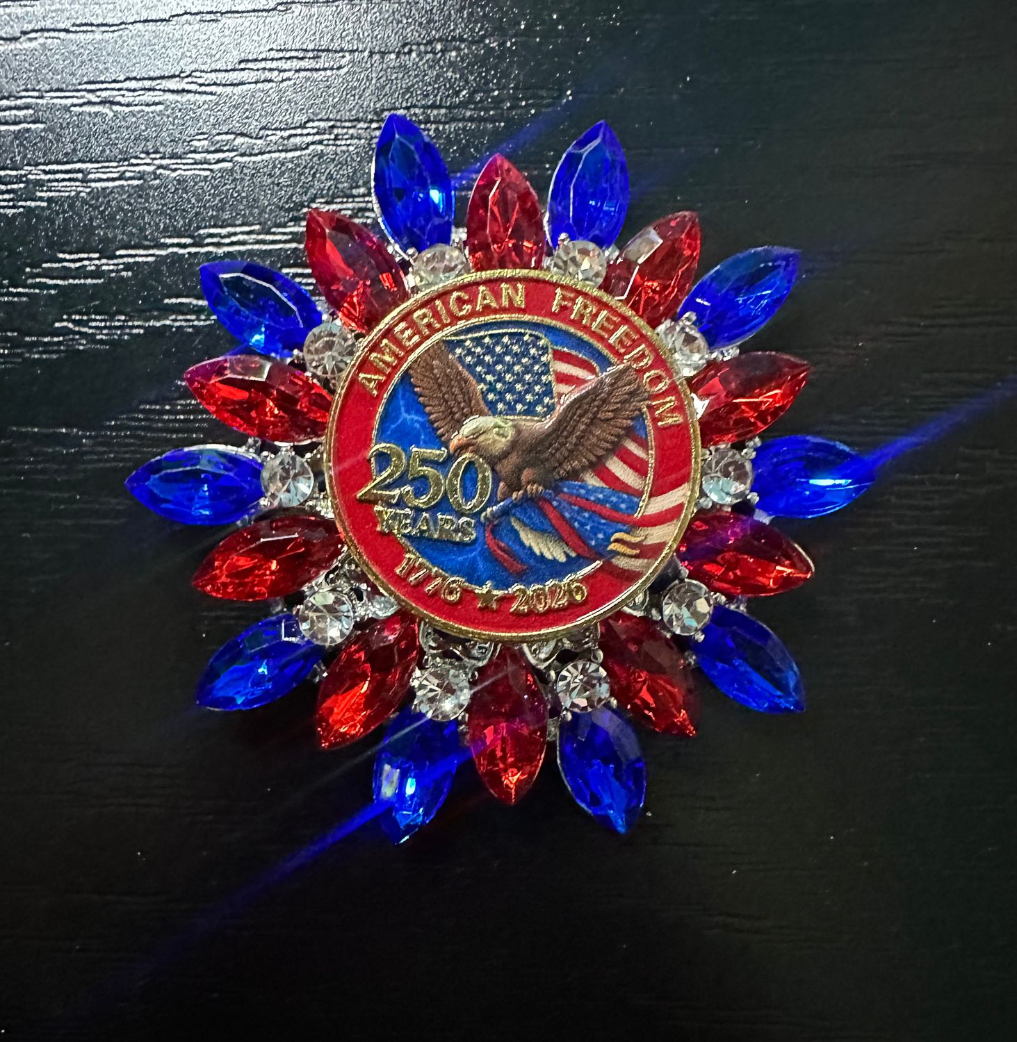 America's 250th Bling Pin Brooch - Red Border
