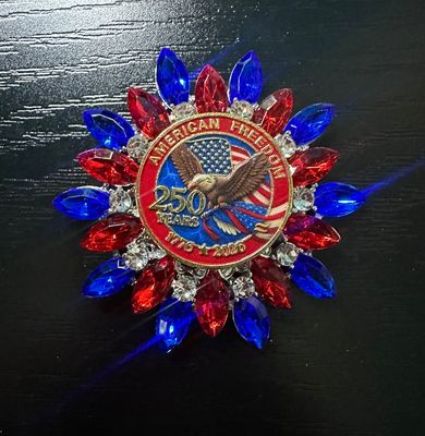 America's 250th Bling Pin Brooch - Red Border