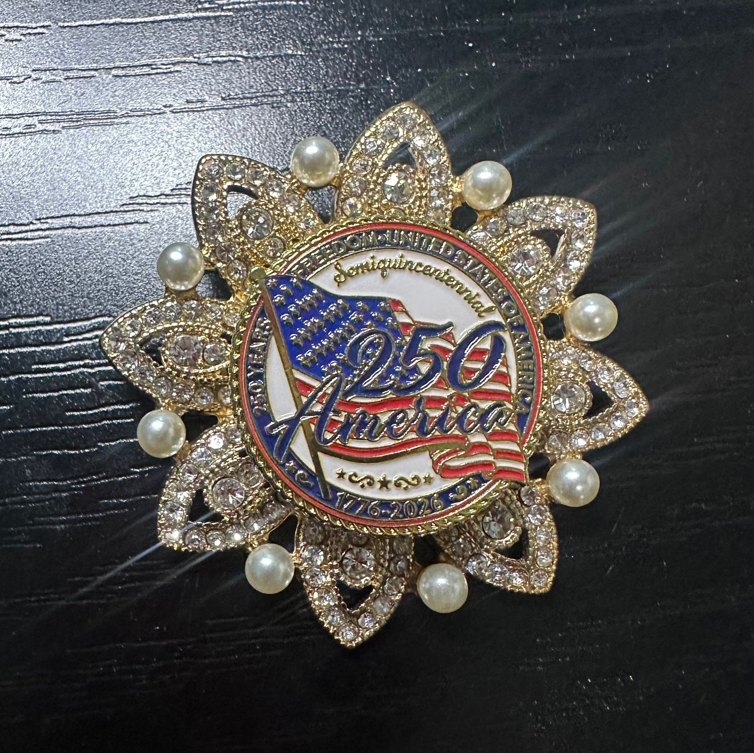 America's 250th Bling Pin Brooch - Pearl