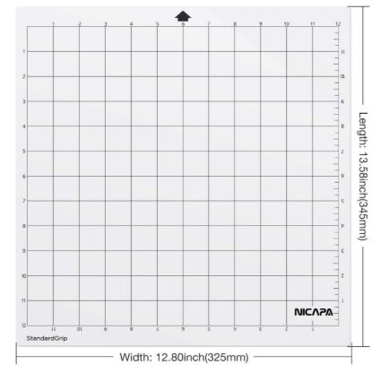 StandardGrip Cutting Mat for Silhouette Cameo 4/3/2/1 (12x12 inch) Standard Adhesive Silhouette Cameo