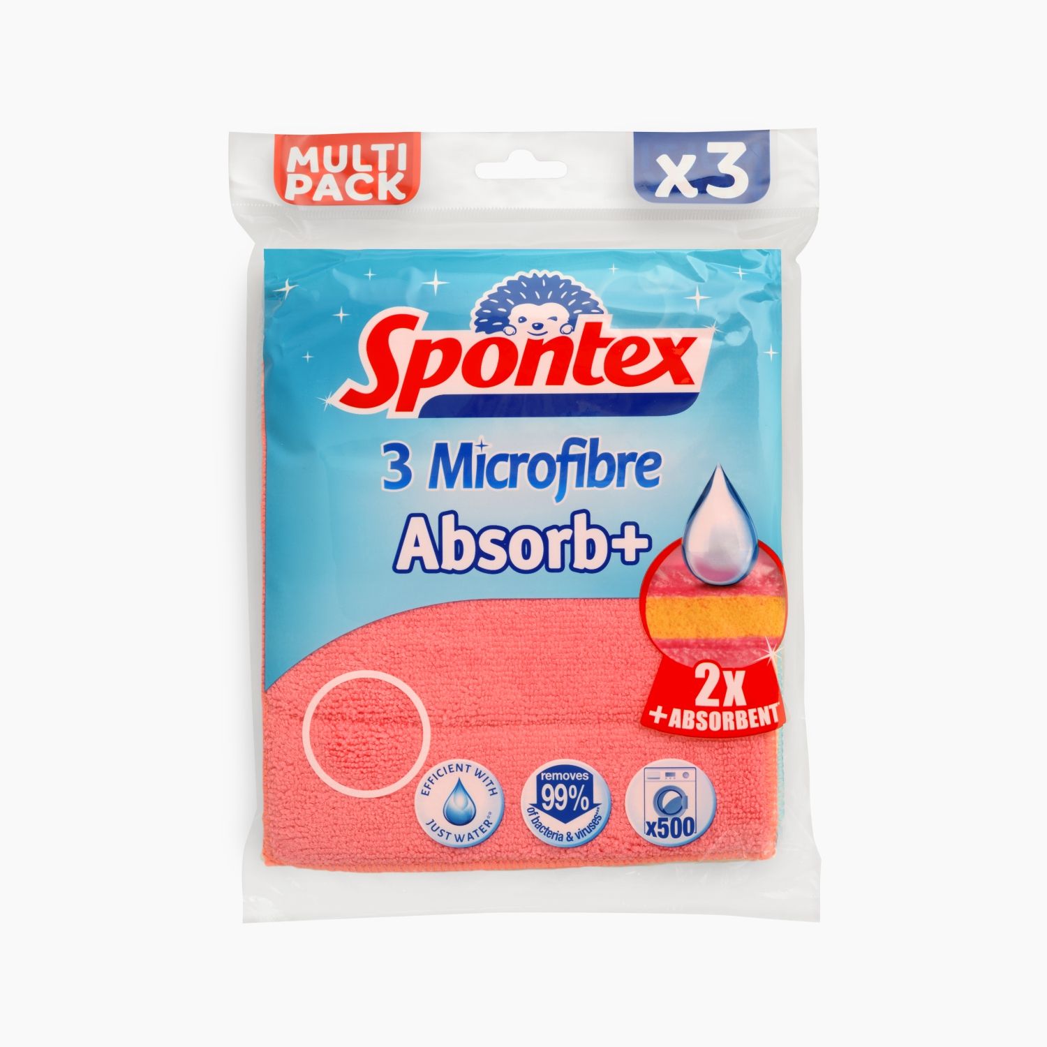Microfibre Absorb με Σπογγοπετσέτα 3 τεμ