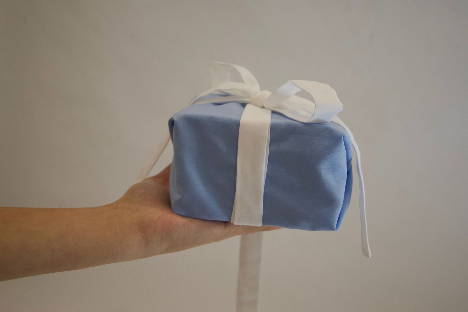 Baby Blue and White Fabric Wrap