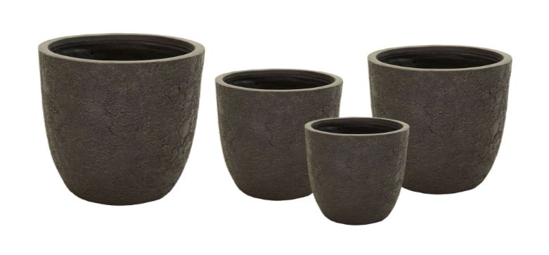 Roxy Egg Pot 4er Set Roxy Egg Pot 4er Set, Farbe: Braun, Form: rund, Gefäß: Topf, Material: Clayfibre, Oberfläche: antik