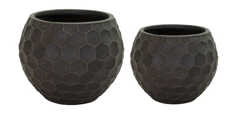 Yara Bowl 2er Set D40/62 H32/48, Farbe: Braun, Form: rund, Gefäß: Topf, Material: Clayfibre, Oberfläche: modern