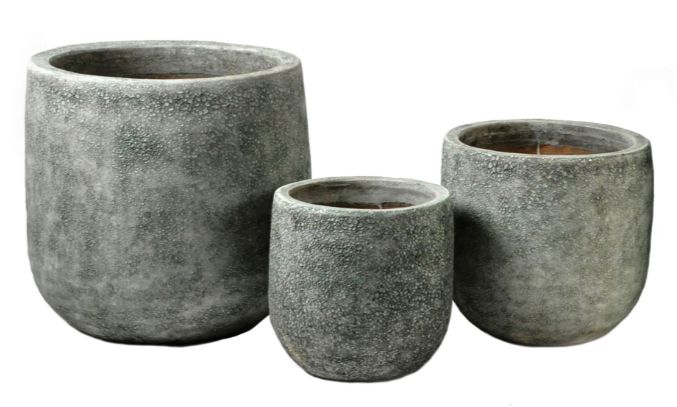Antique Low Bullet 3er Set D31/50 H30/48 Antique Low Bullet 3er Set D31/50 H30/48, Farbe: Grün, Form: rund, Gefäß: Topf, Material: Keramik, Oberfläche: antik