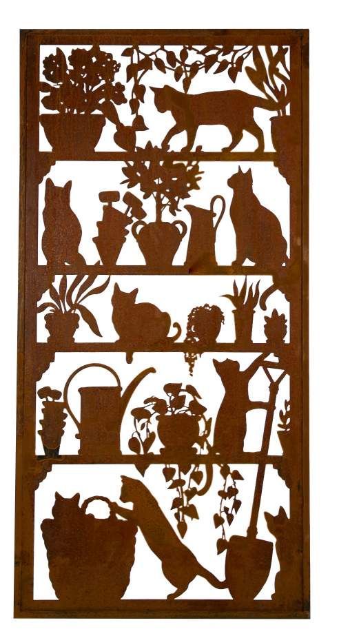 Paravent Katzen im Garten H200B100