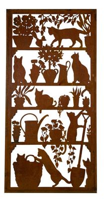 Paravent Katzen im Garten H200B100