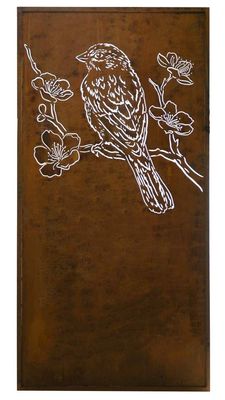 Paravent Vogel auf Kirschblütenzweig H200B100