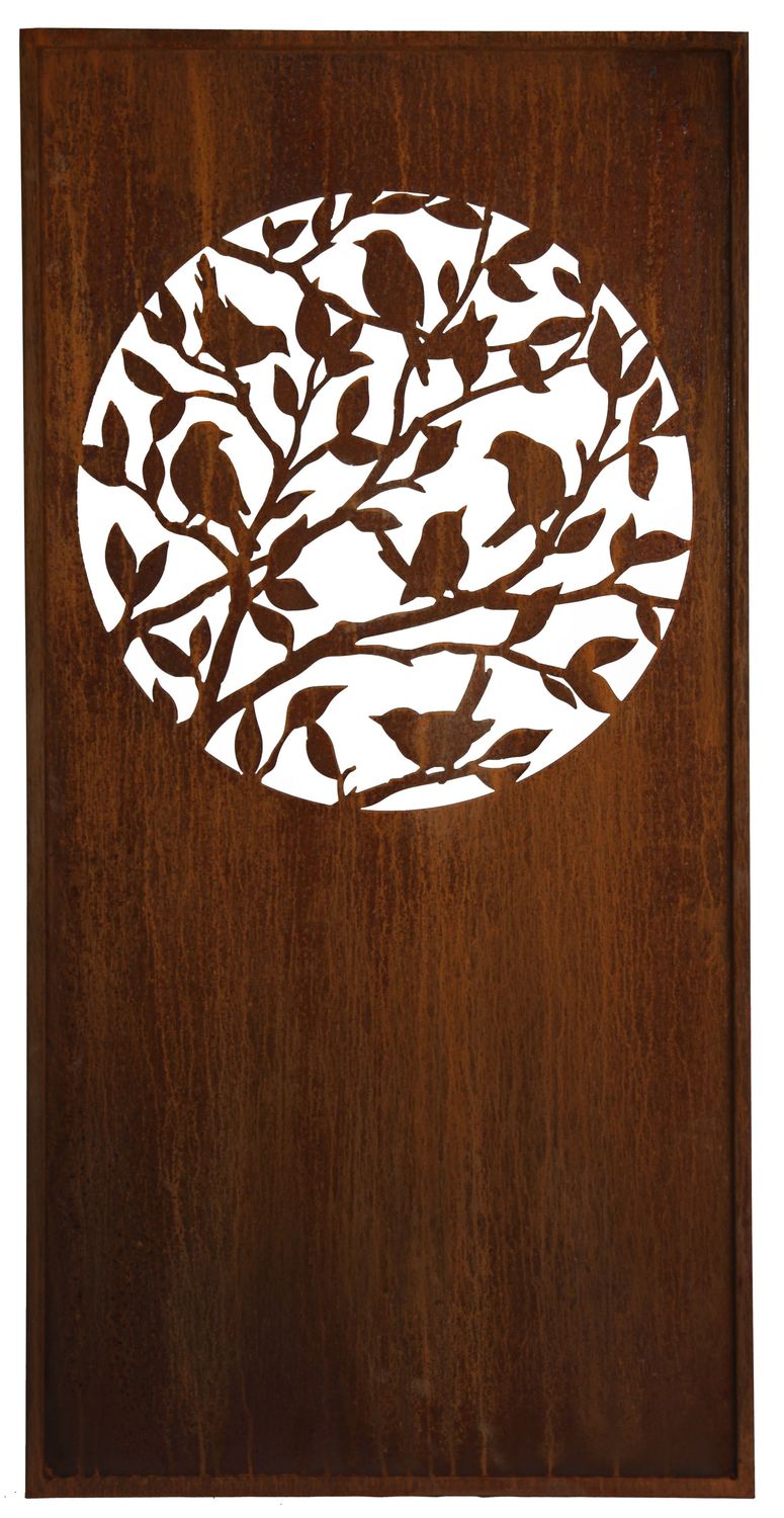 Paravent Vögel auf Ästen im Kreisausschnitt H200B100