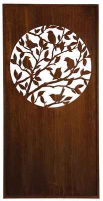 Paravent Vögel auf Ästen im Kreisausschnitt H200B100