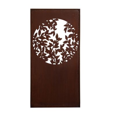 Paravent Komorebi mit rundem Blätterausschnitt H200B100