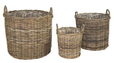 Laura Cylinder Basket -F- Natural S3 D31/45H35/45