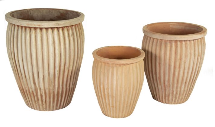 Whitewash Pot Vert. Rib S3 D35/54H44/67