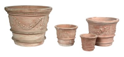 Whitewash Pot Coni With Garland S4 D20/55H17/45