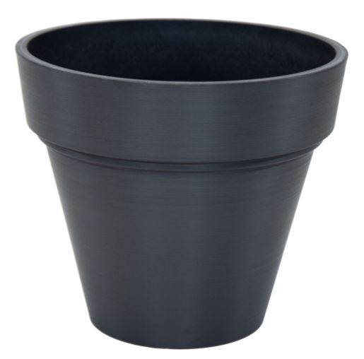 Ecostone Planter S4 D41H35, Material: Ecostone, Farbe: Schwarz, Gefäß: Topf, Form: rund, Oberfläche: matt