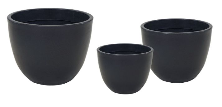 Dali Egg S3 D60/100 H43/75, Material: Kunststoff, Farbe: Dunkelgrau, Gefäß: Topf, Form: rund, Oberfläche: matt