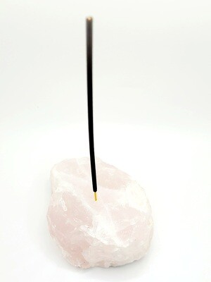  Rough Stone Incense Holder, Rose Quartz