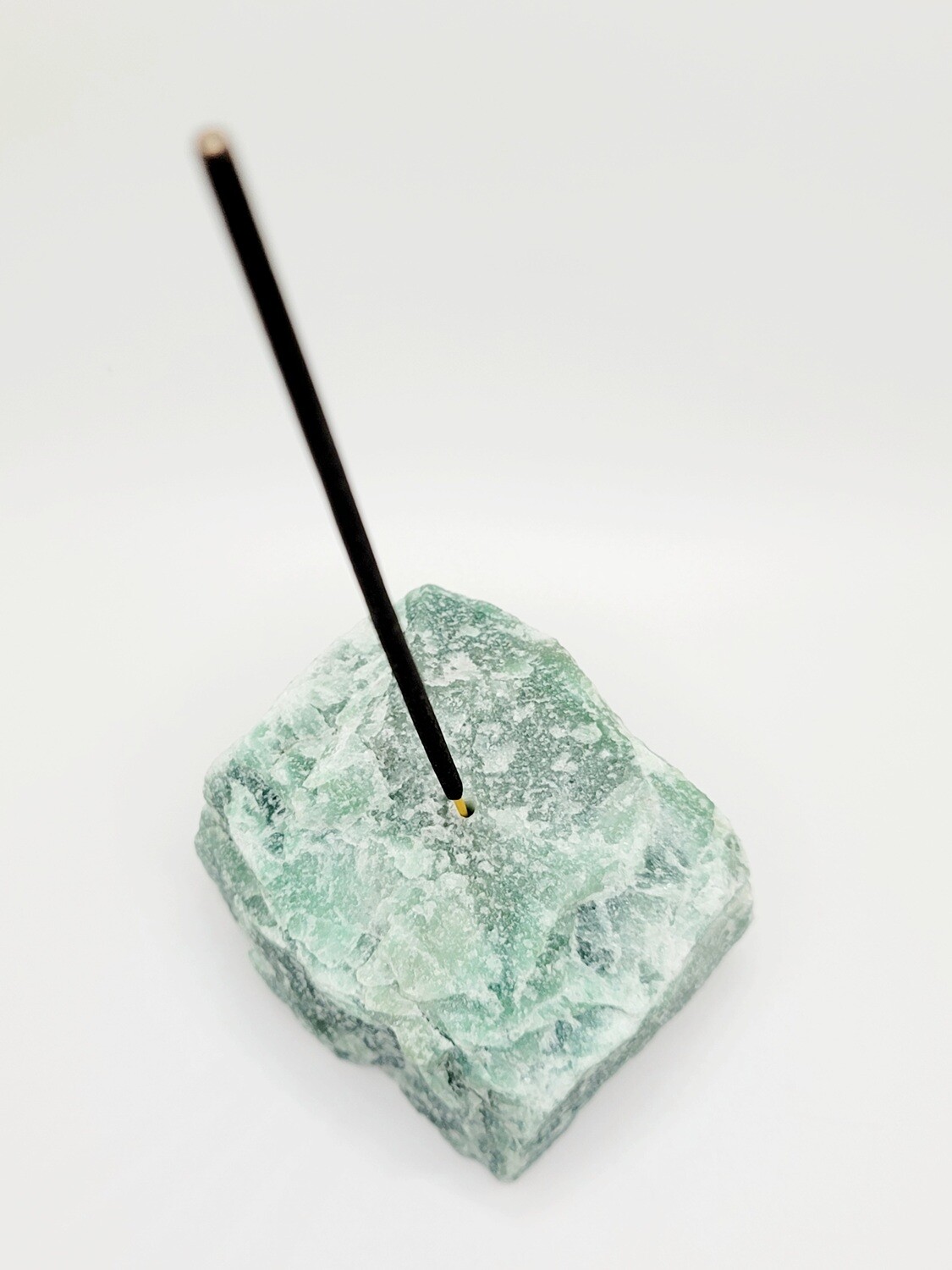  Rough Stone Incense Holder, Green Quartz