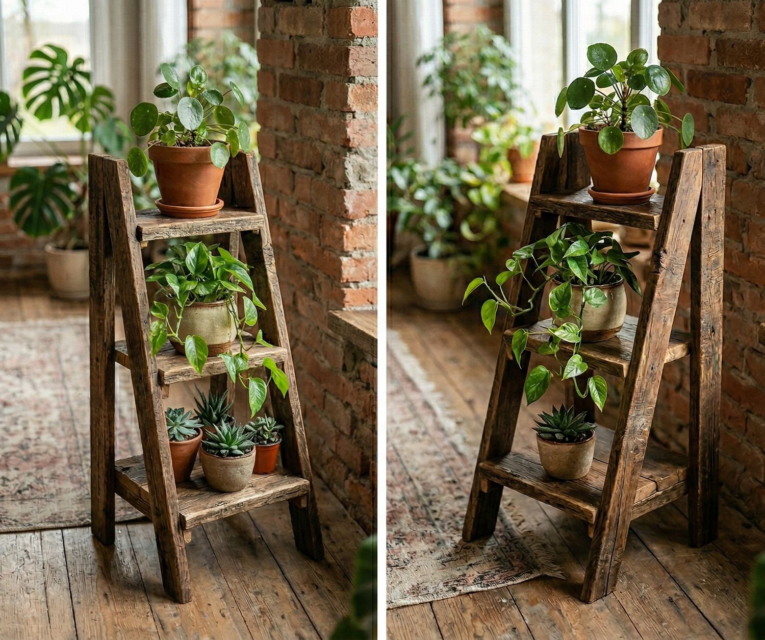 Rustykalny Stolik na Rośliny - "Zalesie"