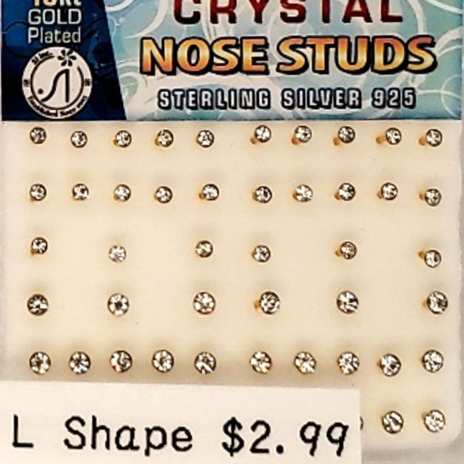 Nose Hoop - L Shape Round Gold