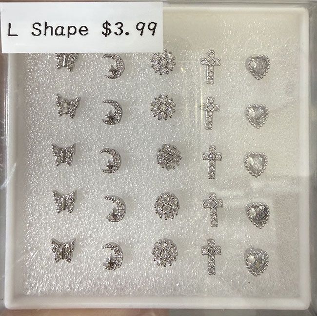 Nose Hoop - L shape symbol Silver