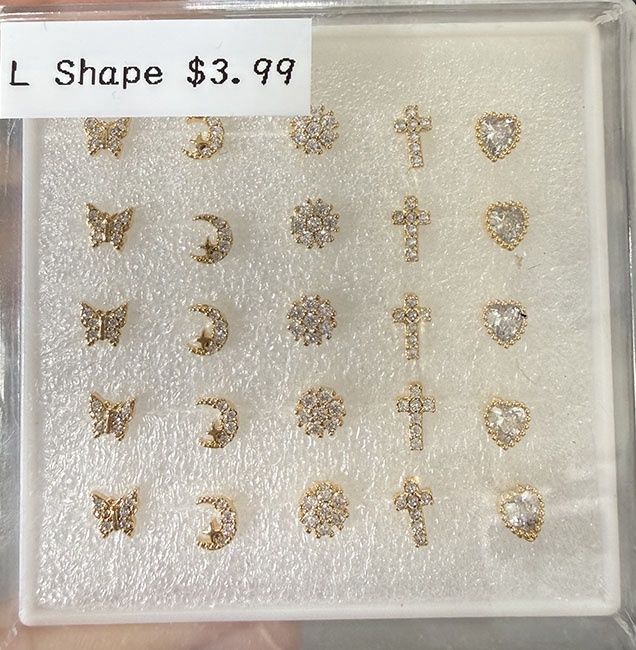 Nose Hoop - L shape symbol Gold