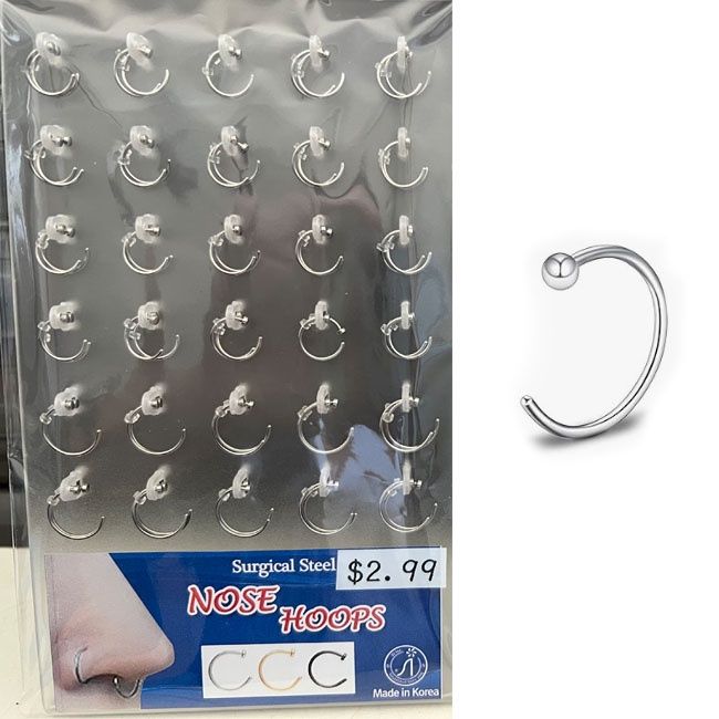 Nose Ring - C Silver