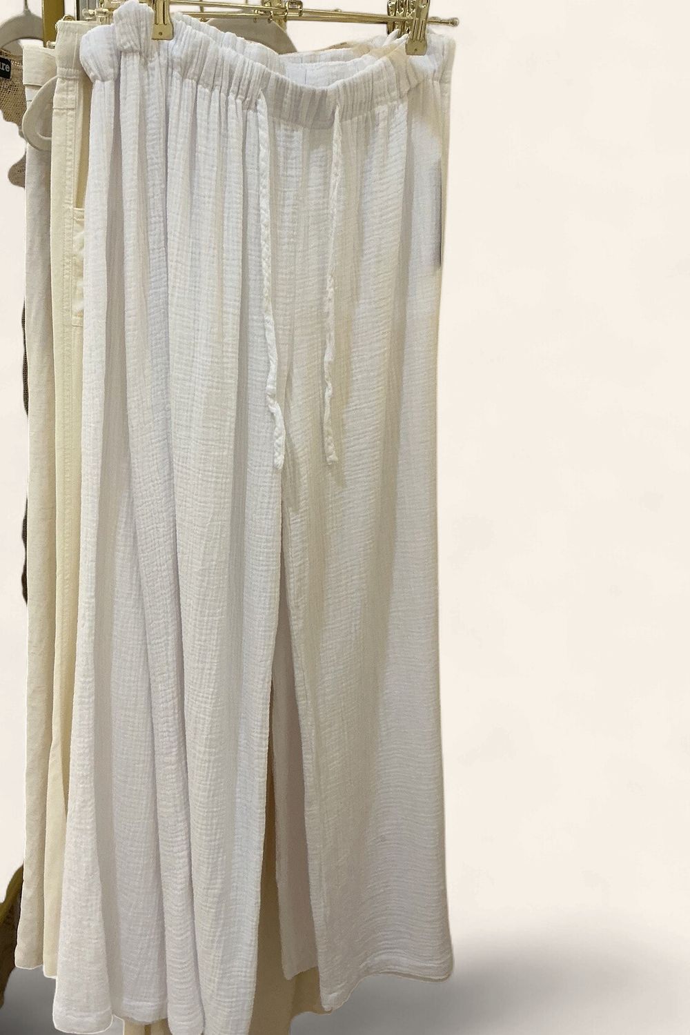 Dream harder|White Drawstring Pant
