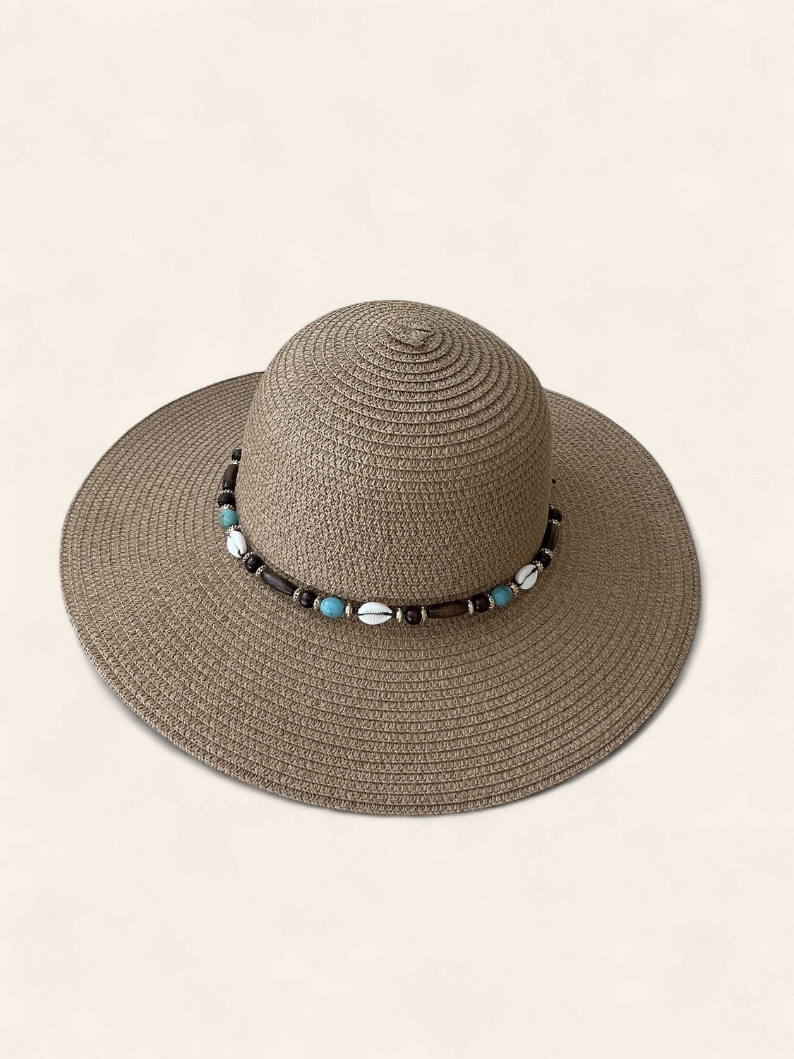 Luciana|Hat|Shell &amp; Bead Band|Brown