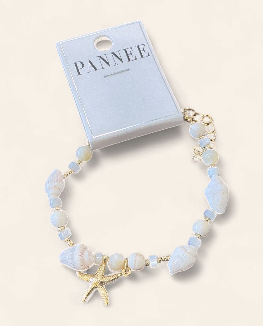 6" Bracelet|Gold Bead|Starfish Charm|B04880