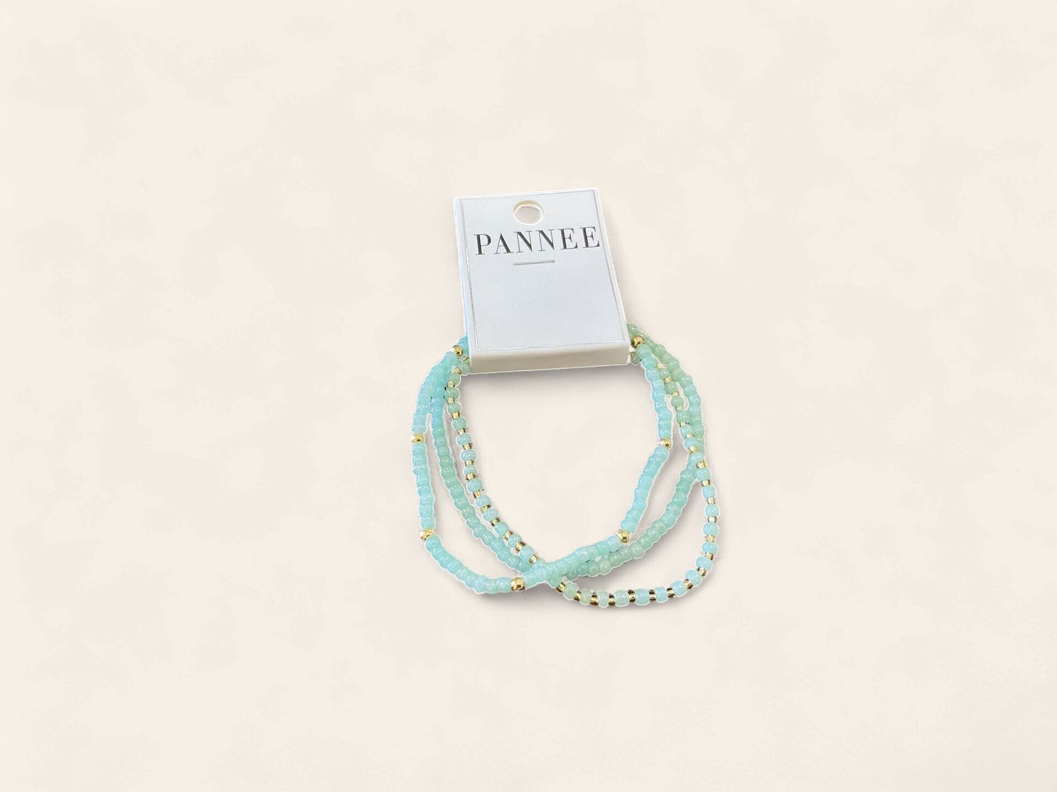 Set of 3|7" Bracelet| Turquoise| Gold Bead|Stretch|B04765