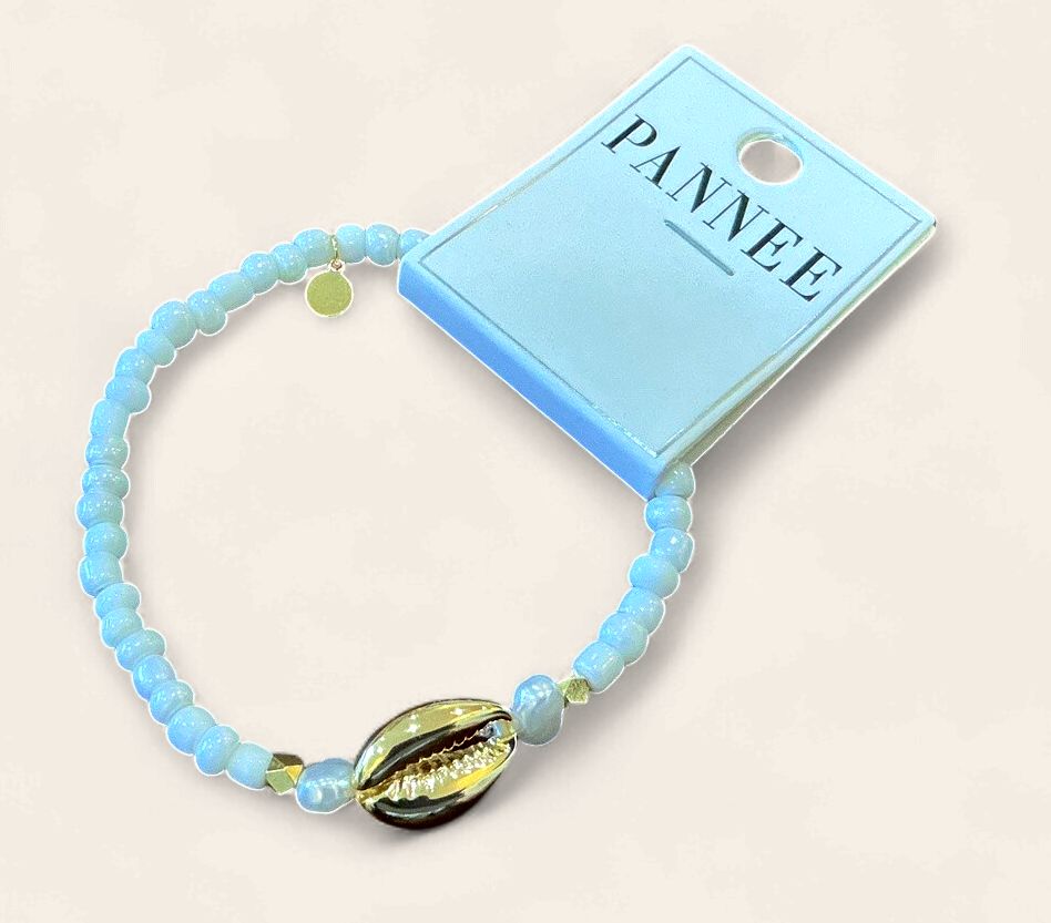 7" Bracelet| Stretch Gold|Sea Shell|B04856