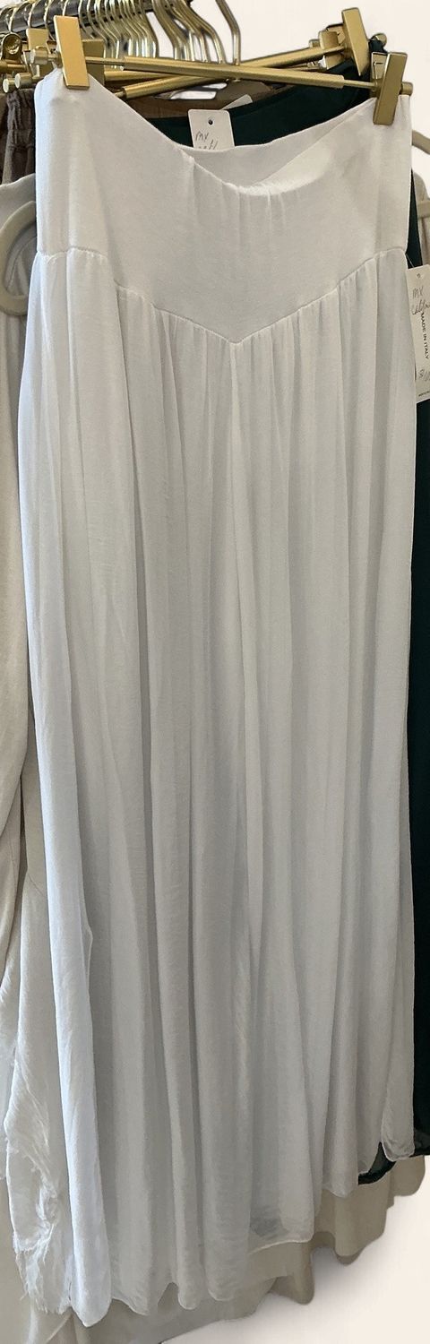 Silk Pant w\ Slit|White