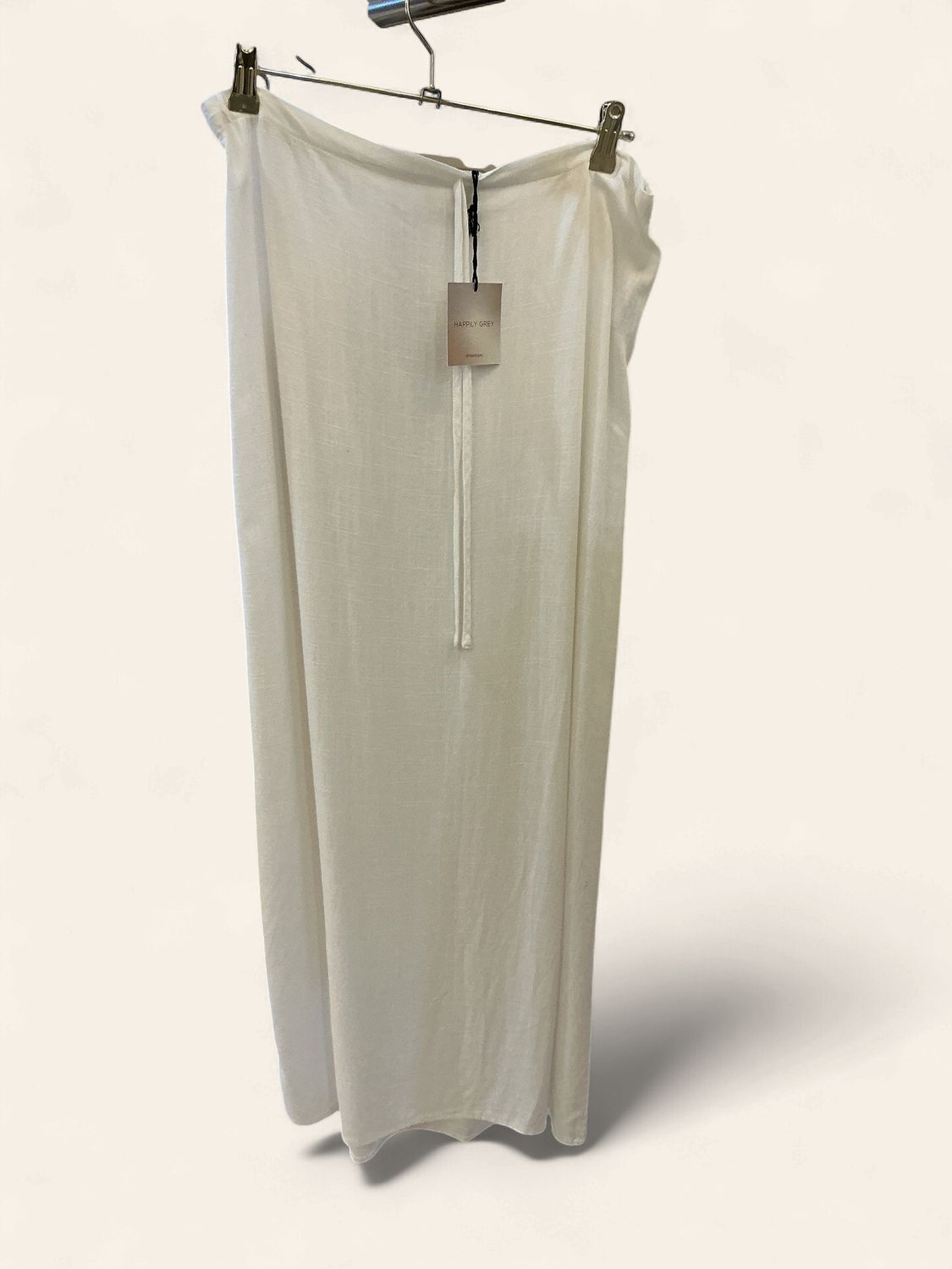White Skirt|Linen|Happily Grey