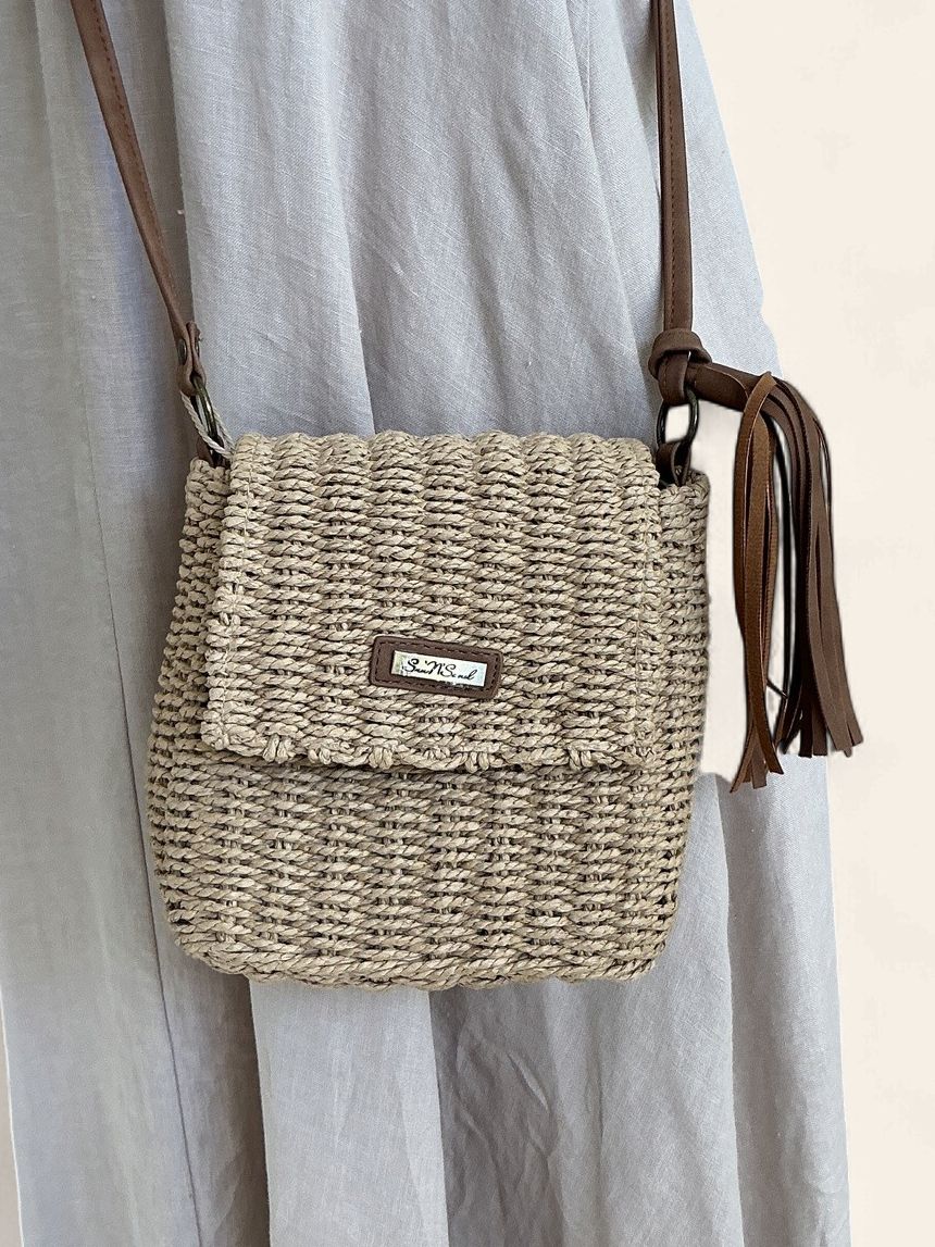 Paper Straw Crossbody - Natural