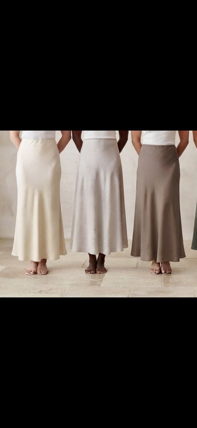 Crinkle|Linen| Midi Skirt
