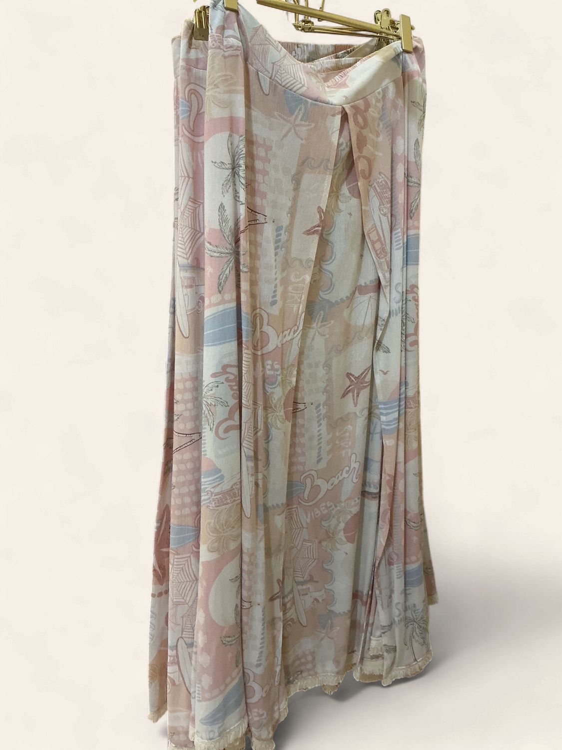 Vacay Postcard Printed| Crinkle Maxi Skirt