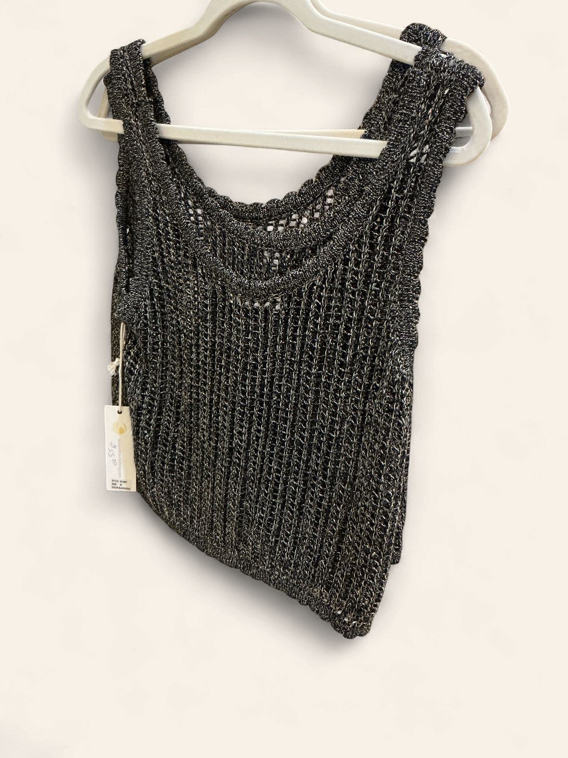 Black|Gold| Crochet w\ Lurex Tank Top