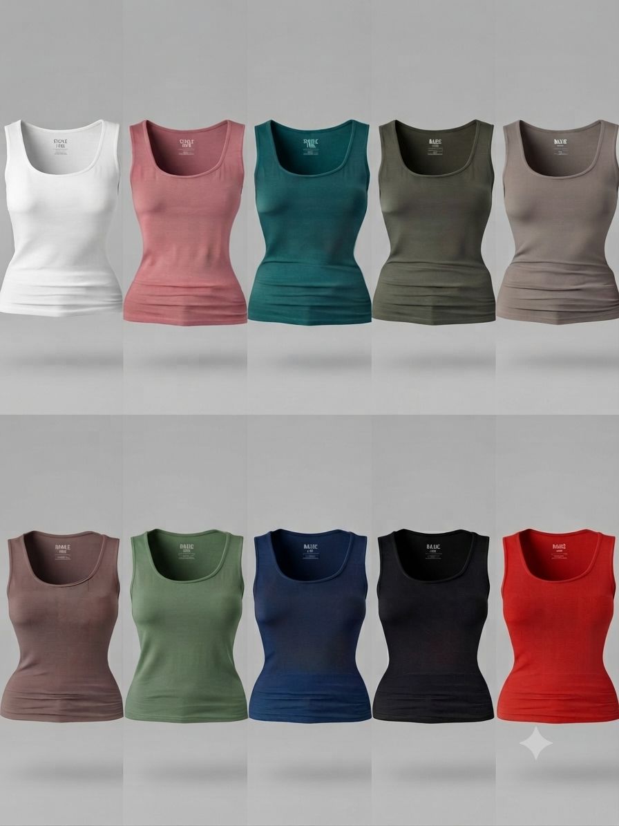 Square Neck|Sleeveless| Fitted |Tank