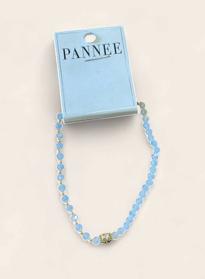 6" Bracelet| Gold Rondella Link| Crystal Bead|B04973