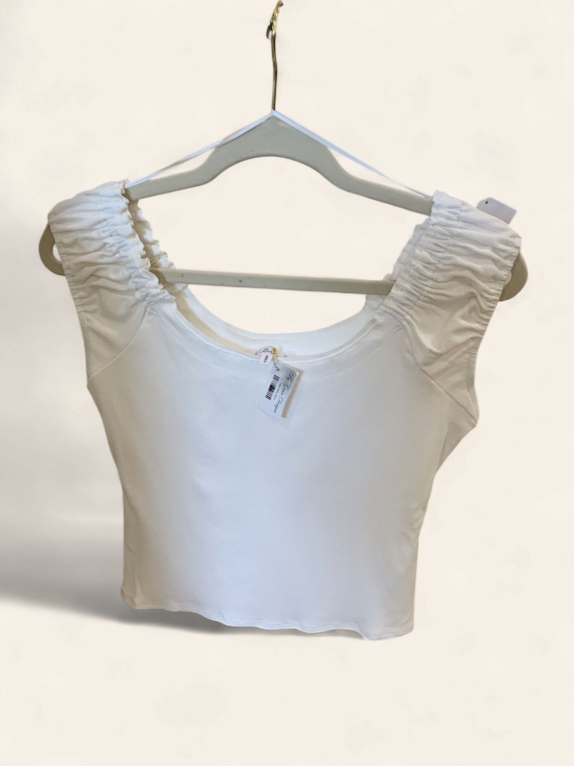 Ivory|Fitted|Sleeveless|Top