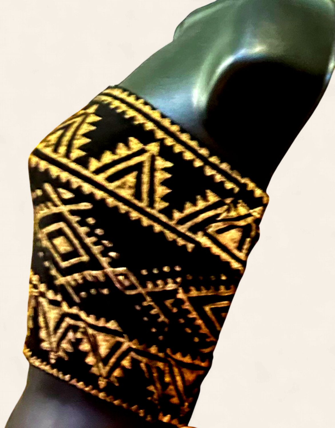 Block Print|Tube Top|Black-Gold|Strapless
