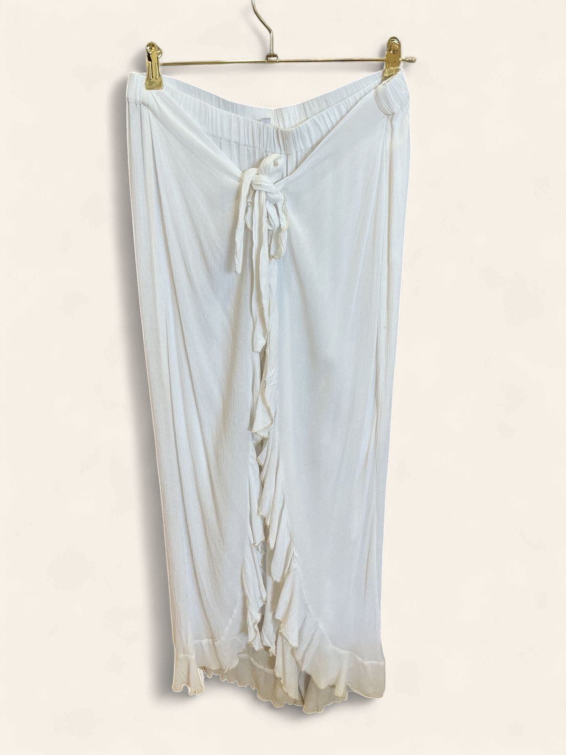 Kiwi &amp; Peach| White|Viscos| Palazzo Pant