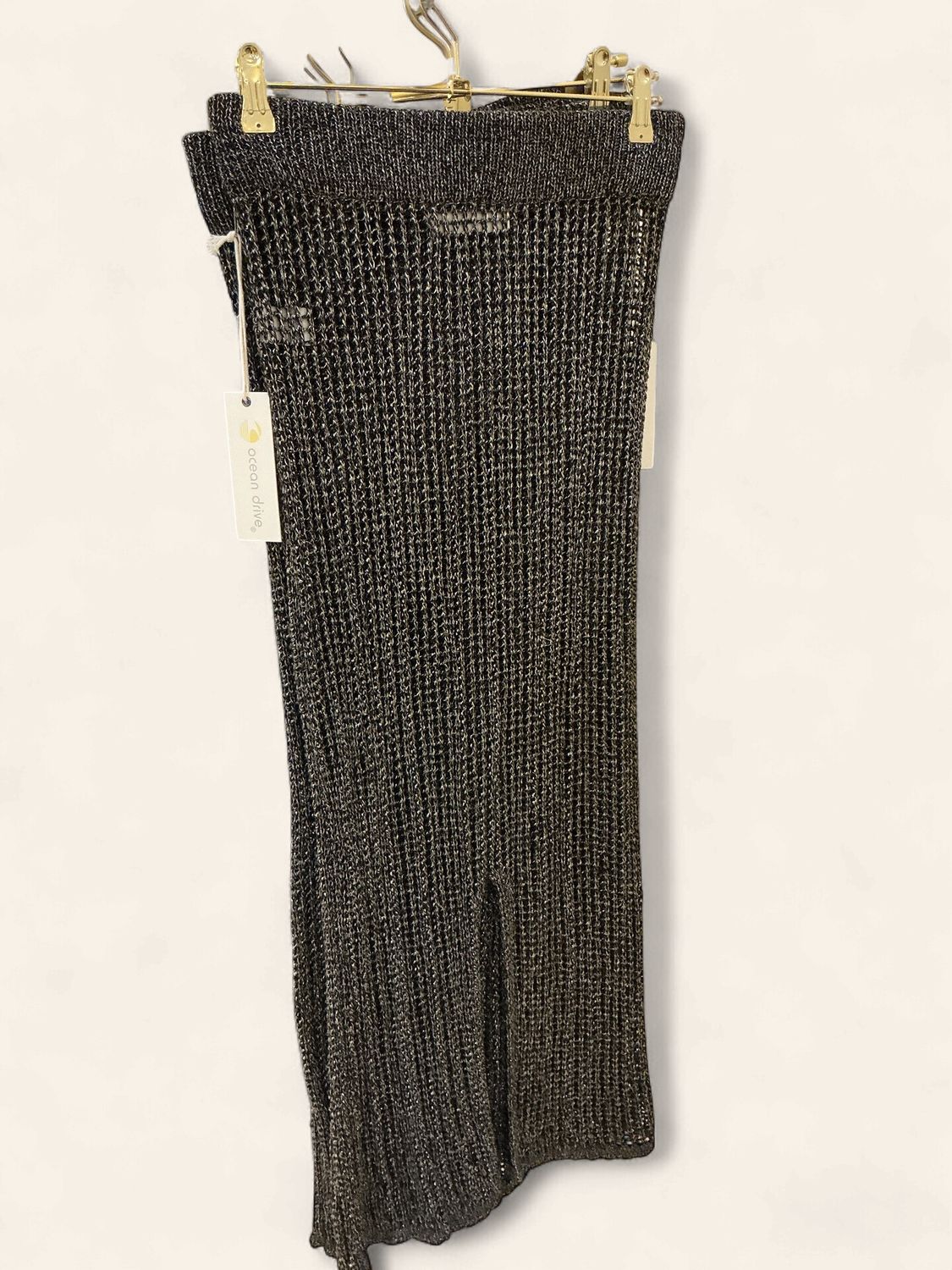 Black|Gold| Crochet w\ Lurex Midi Skirt
